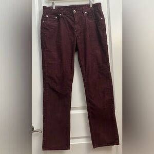 Bonobos Corduroy Pants Men’s 32x30 Burgundy Wine Straight Fit